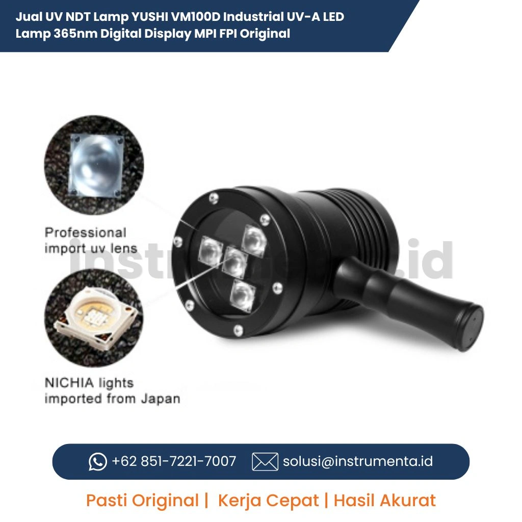 Jual UV NDT Lamp YUSHI VM100D Industrial UV-A LED Lamp 365nm Digital Display MPI FPI Original
